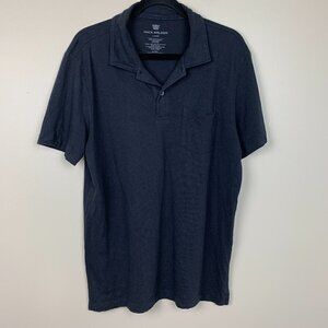 Mack Weldon Navy Blue Cotton Blend Polo Shirt Size Large
